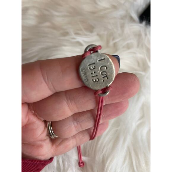 Women's Christian Adjustable Bracelet 1 Cor 13:13 Faith Hope Love - Picture 2 of 4